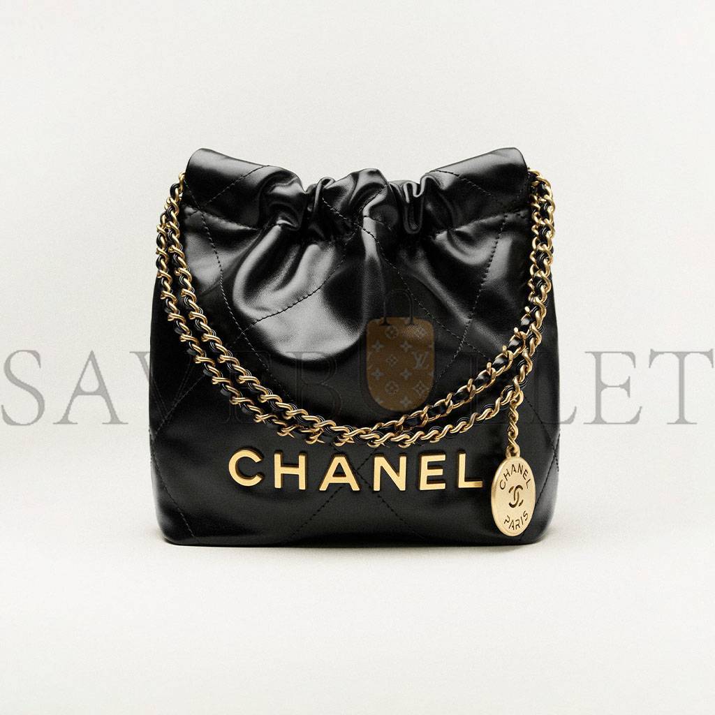 CHANEL MASTER 22 BLACK MINI HANDBAG AS3980 (20*19*6cm)